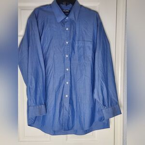 Kirkland Signature 17 1/2-34 Violet Blue Lngslv Pocket ButtonsUp Men Dress Shirt